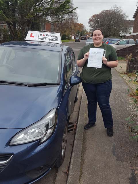 Katrina Passed Driving Test with DL Driving Poole Bournemouth